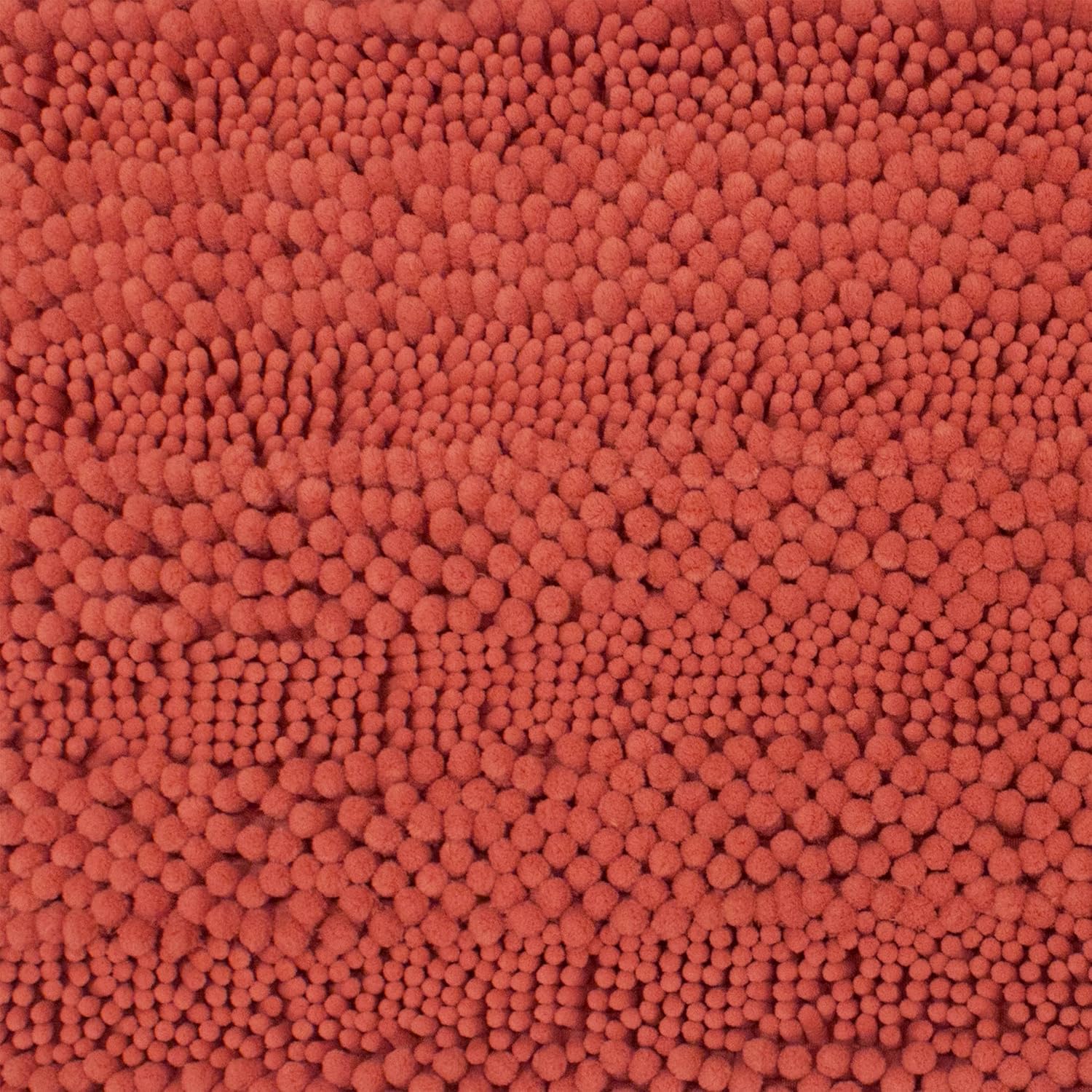Laura Ashley Astor Striped Plush Chenille 17" X 24" Bath Mat, Coral : Home & Kitchen