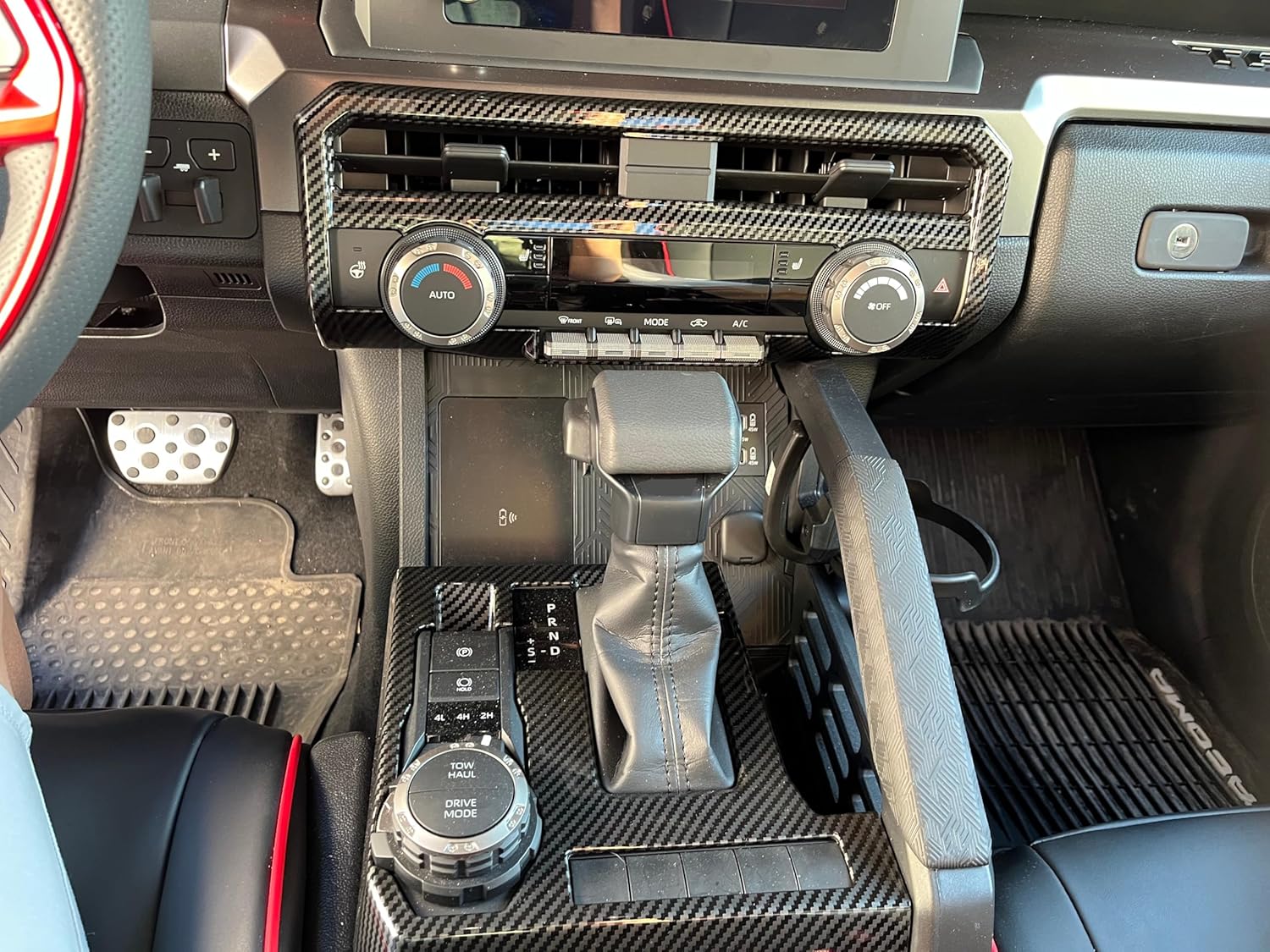 Central AC Panel Cover for Toyota Tacoma 2024 2025 2026 (Not for 7Buttons) Interior Accessories for 4Runner 2025 2026 Center Console Decor Trim ABS Frame Carbon Fiber