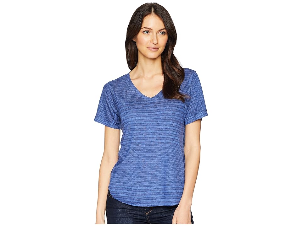 

Nally & Millie Short Sleeve Blue Texture Print Top (Multi) Women's Clothing