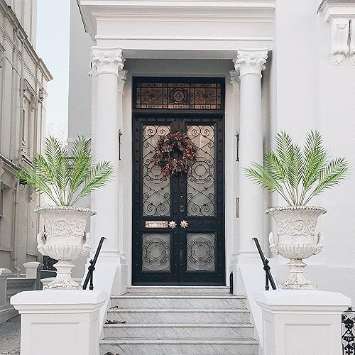 Miniatura 3 de Uieke Plantas de hojas de palma artificiales de 35 pulgadas, palmera falsa grande con 7 hojas, hojas tropicales, palmeras fronds, plantas verdes