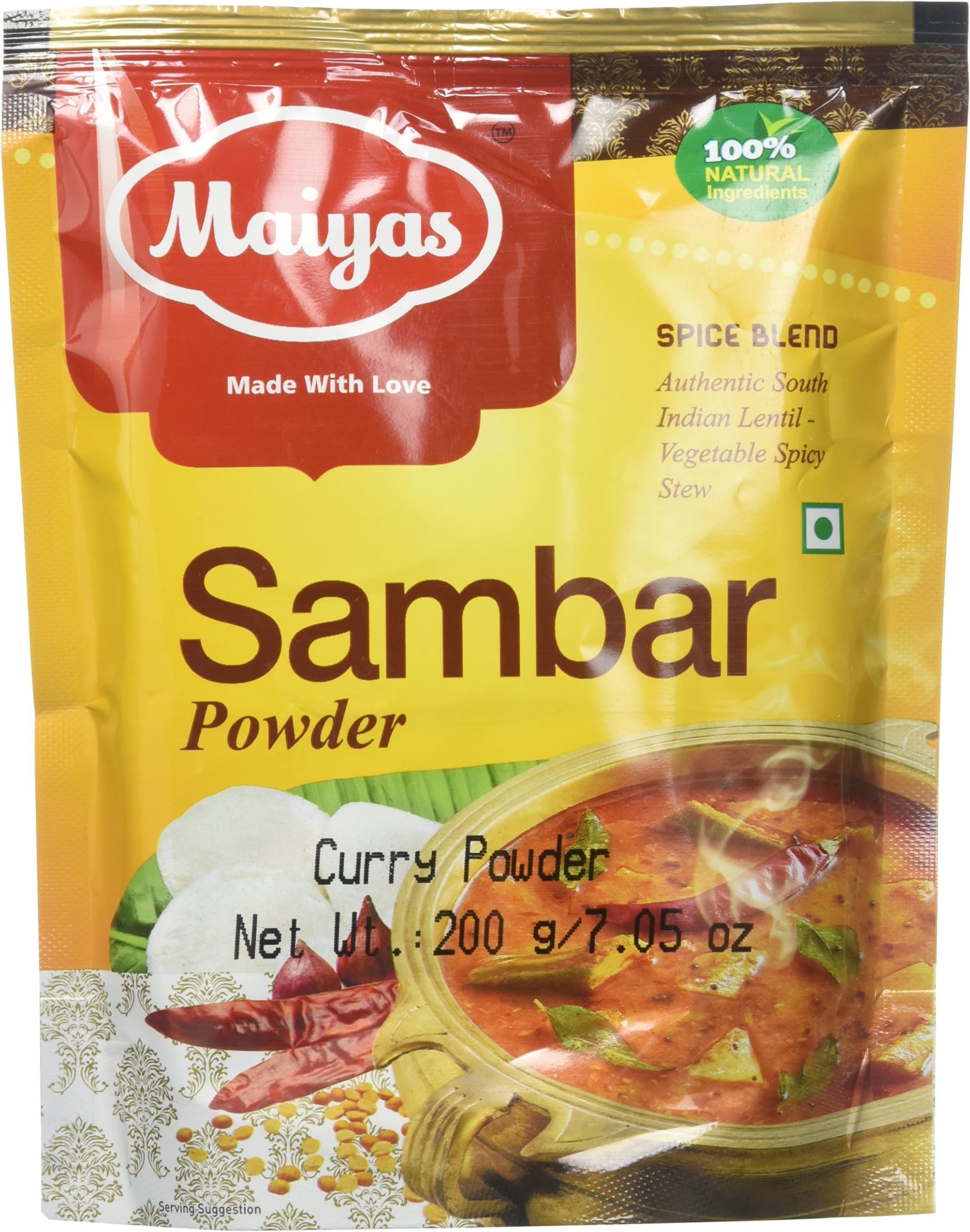 Maiyas, Sambar Powder, 200 Grams(gm)
