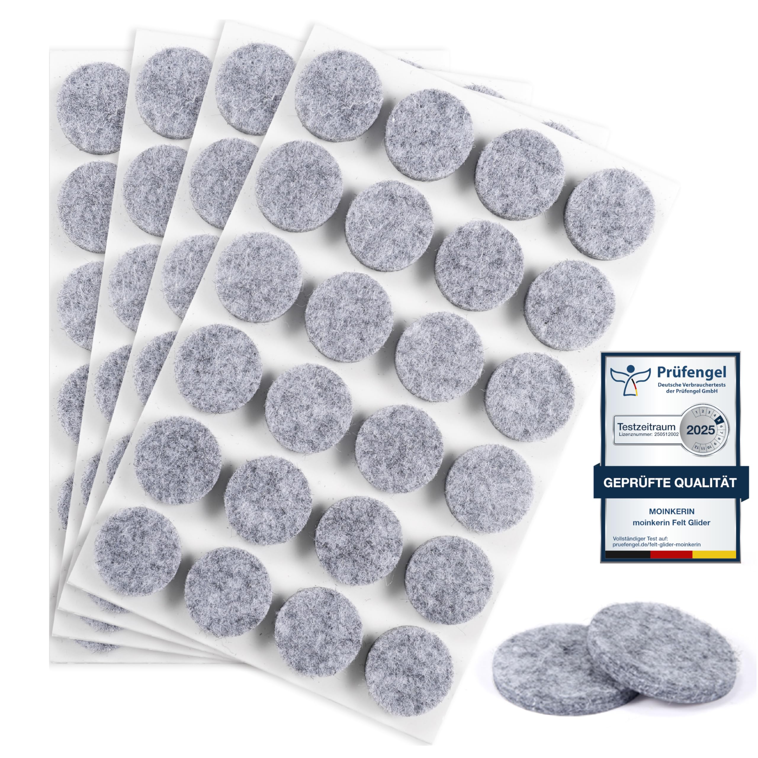 moinkerin 32 Stücke Filzgleiter Selbstklebend 35mm filzgleiter für stühle 5mm Dicke Möbel Filzgleiter für Möbelfüße Stuhlbeine, Hartholzböden(Schwarz,35mm)