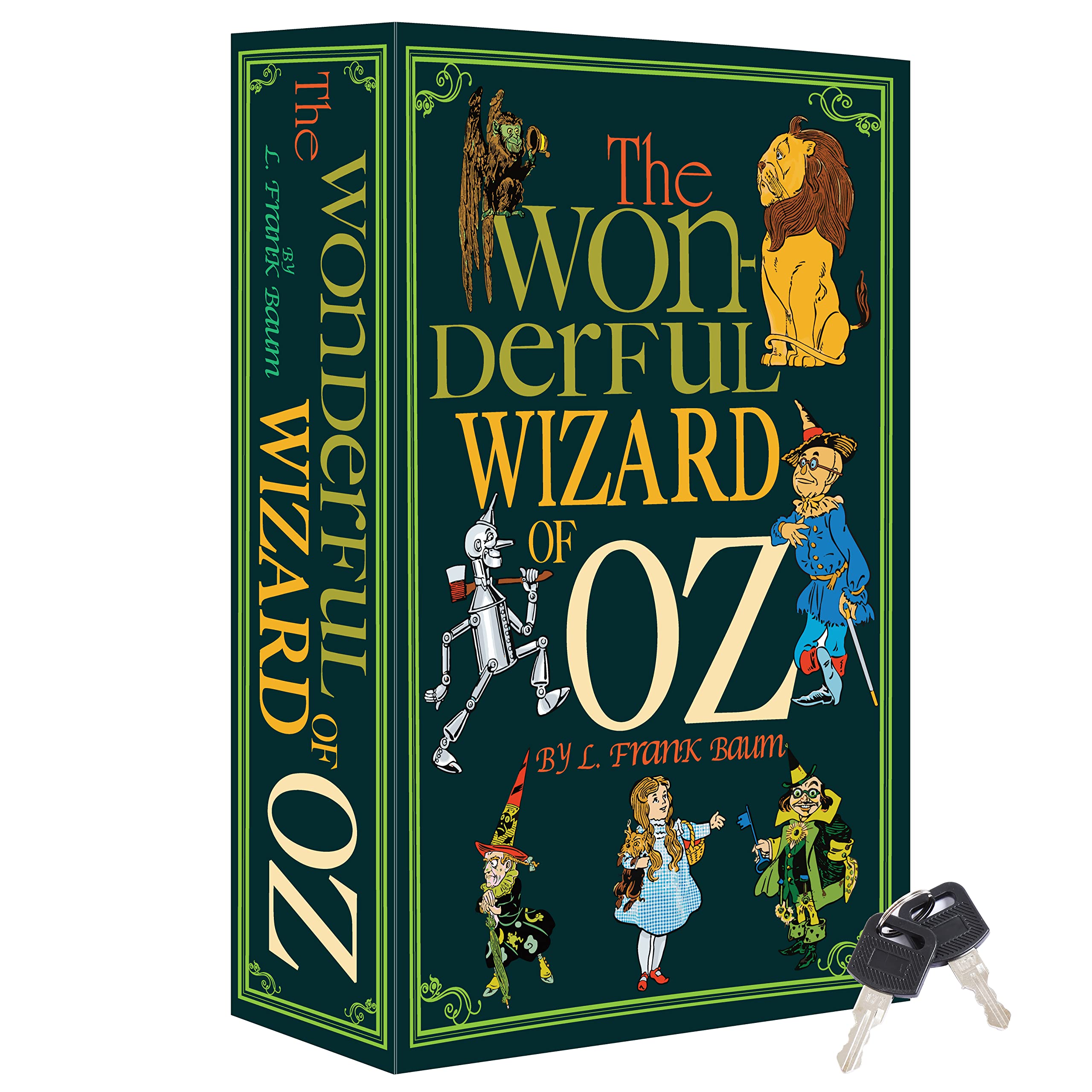 Wizard of Oz Diversion Book Safe with Key Lock, Secret Hidden Storage Box, Real Paper Pages, 9.3''x6.0''x2.3'', Includes 2 Keys, Sturdy Steel Metal Vault, Hollowed Out Book,Hidden Secret Compartment — image 1