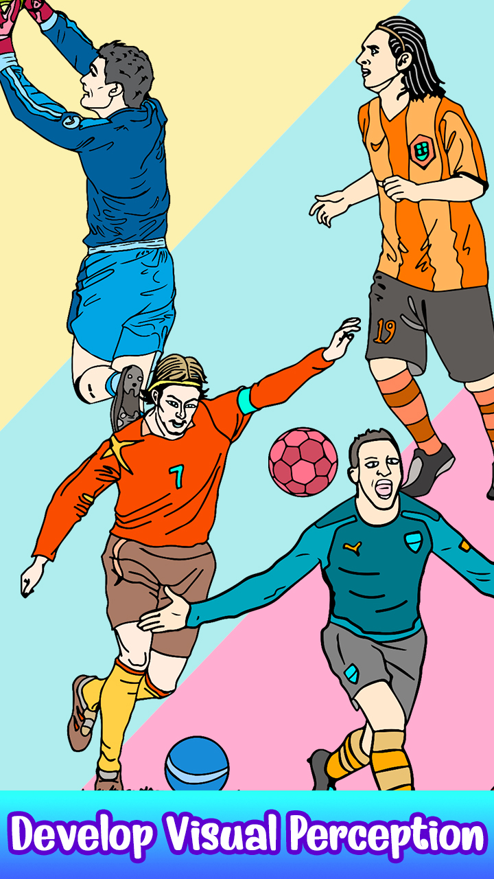 Football Color By Number - Soccer Players Coloring Book - App on the ...