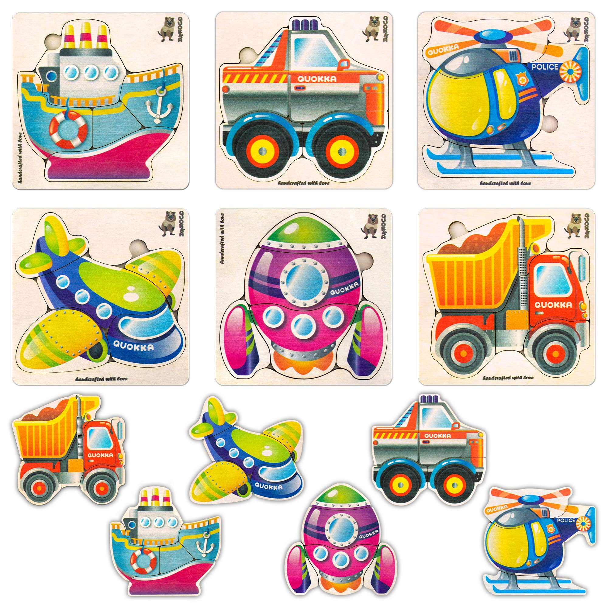 Buy Quokka Wooden Jigsaw Toddler Puzzles Ages 13 6 Pack Puzzles for