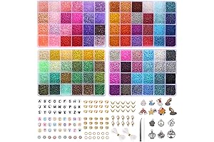 QUEFE 48000Pcs 2mm Glass Seed Beads Kit