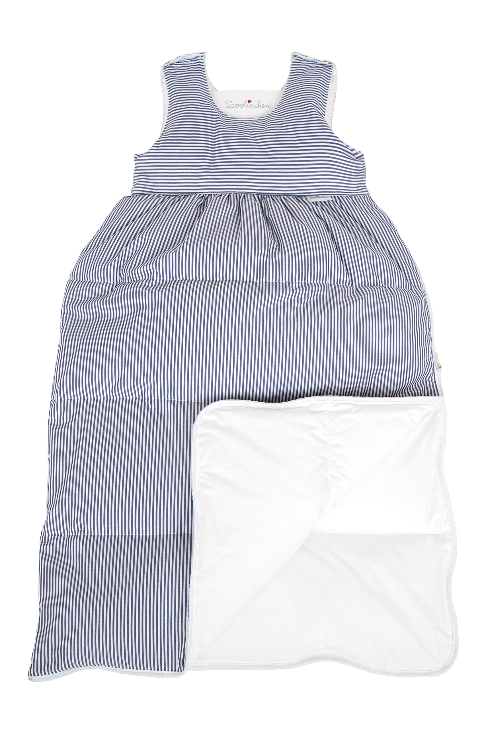 Saco de dormir para bebé, diseño de rayas, 90 cm, color azul marino