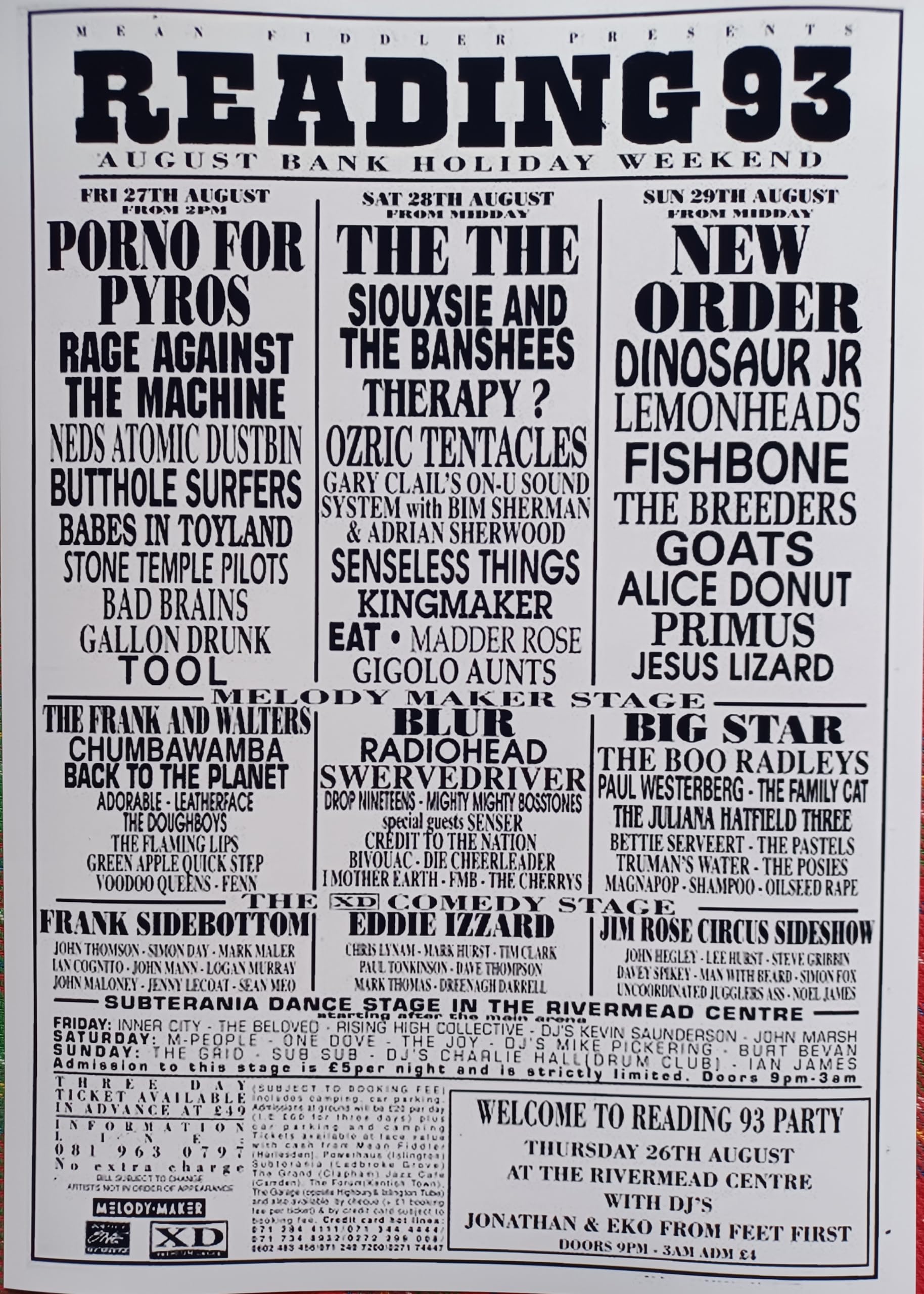 Amazon.com: Assorted Reading Festival 1993 line-up - New Order The