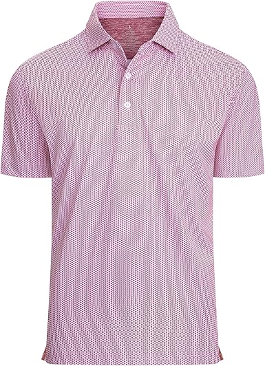 Alex Vando Mens Golf Shirt Moisture Wicking Classic Print Golf Shirts for Men