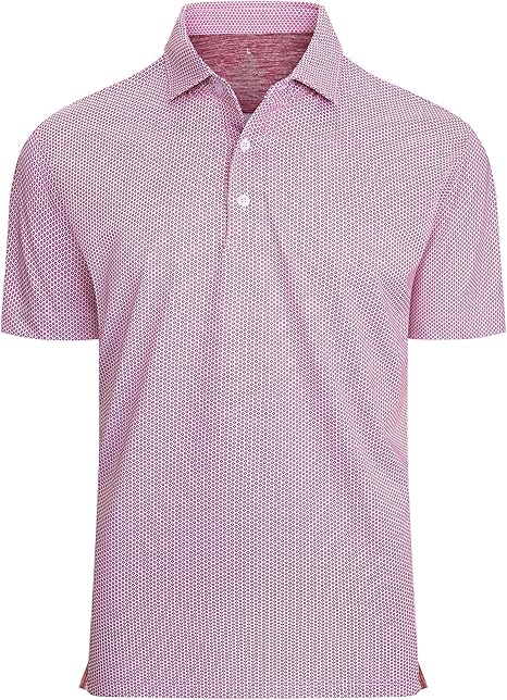 Alex Vando Mens Golf Shirt Moisture Wicking Classic Print Golf Shirts for Men