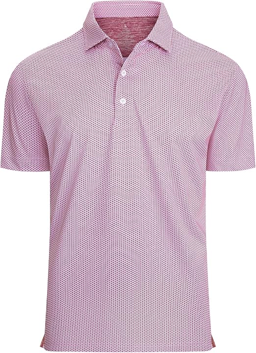 Alex Vando Mens Golf Shirt Moisture Wicking Classic Print Golf Shirts for Men