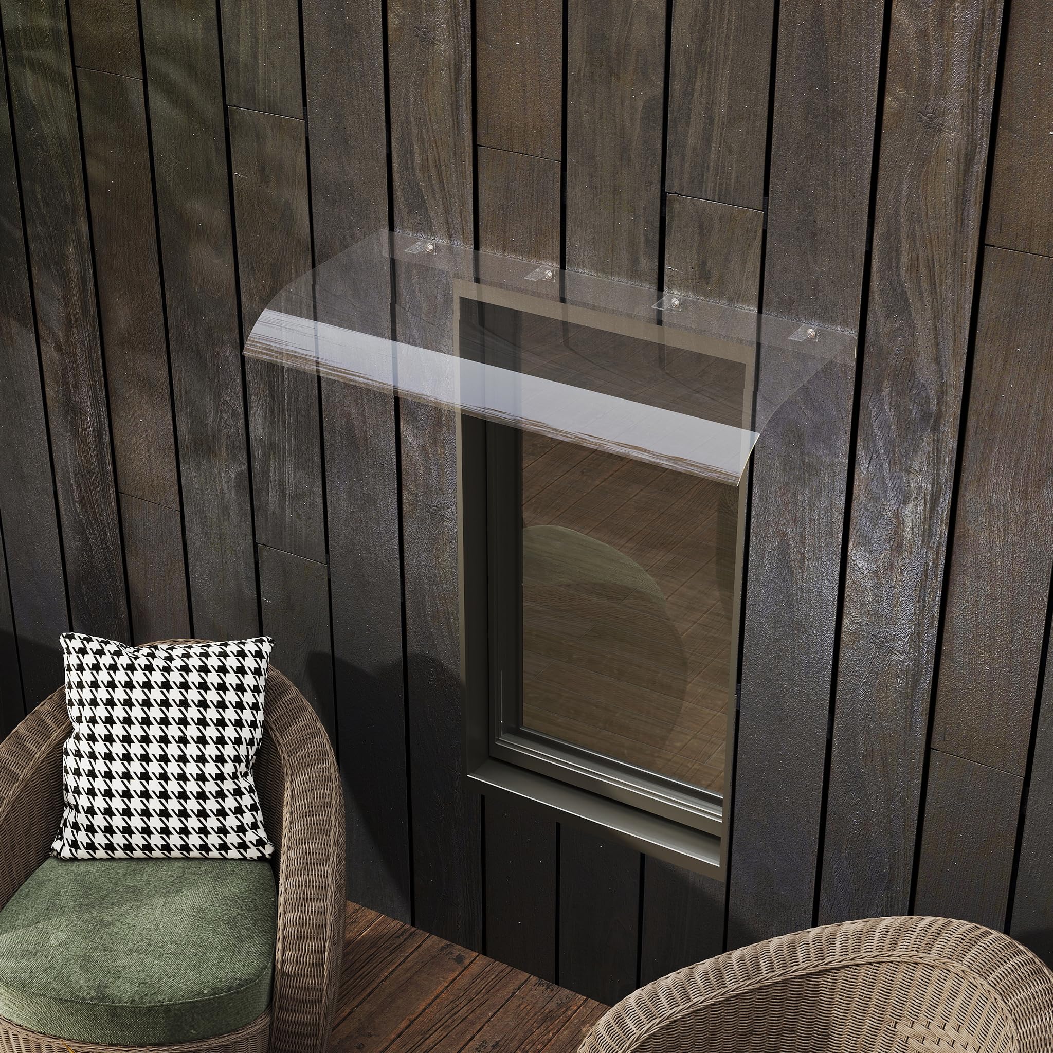 Froadp Marquesina para puerta de casa, 50 x 80 cm, techo de puerta de PET transparente, 3,5 mm de grosor, protección contra la lluvia y protección UV, para puerta, ventana, balcón, garaje, terraza