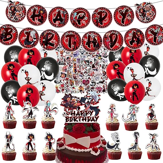 Helluva Boss Birthday Party Supplies, Party Decorations Included Happy