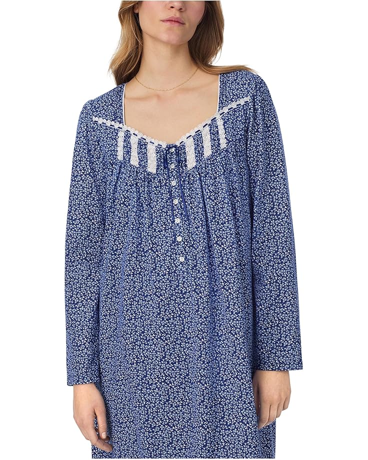 Eileen West Cotton Knit Long Sleeve Short Nightgown - #3 of 3