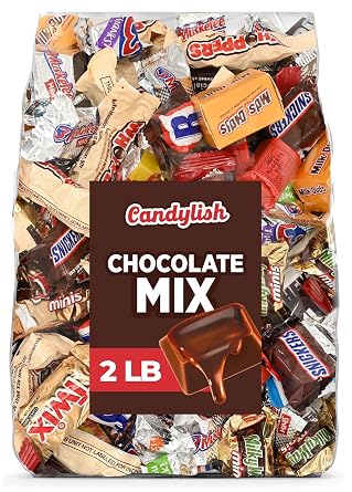 Chocolate Candy Mix Bulk 2LB Assorted Individually Wrapped Chocolate Variety Pack for Candy Bowl, Office Snacks, Parties, Gift Bags & Everyday Treats