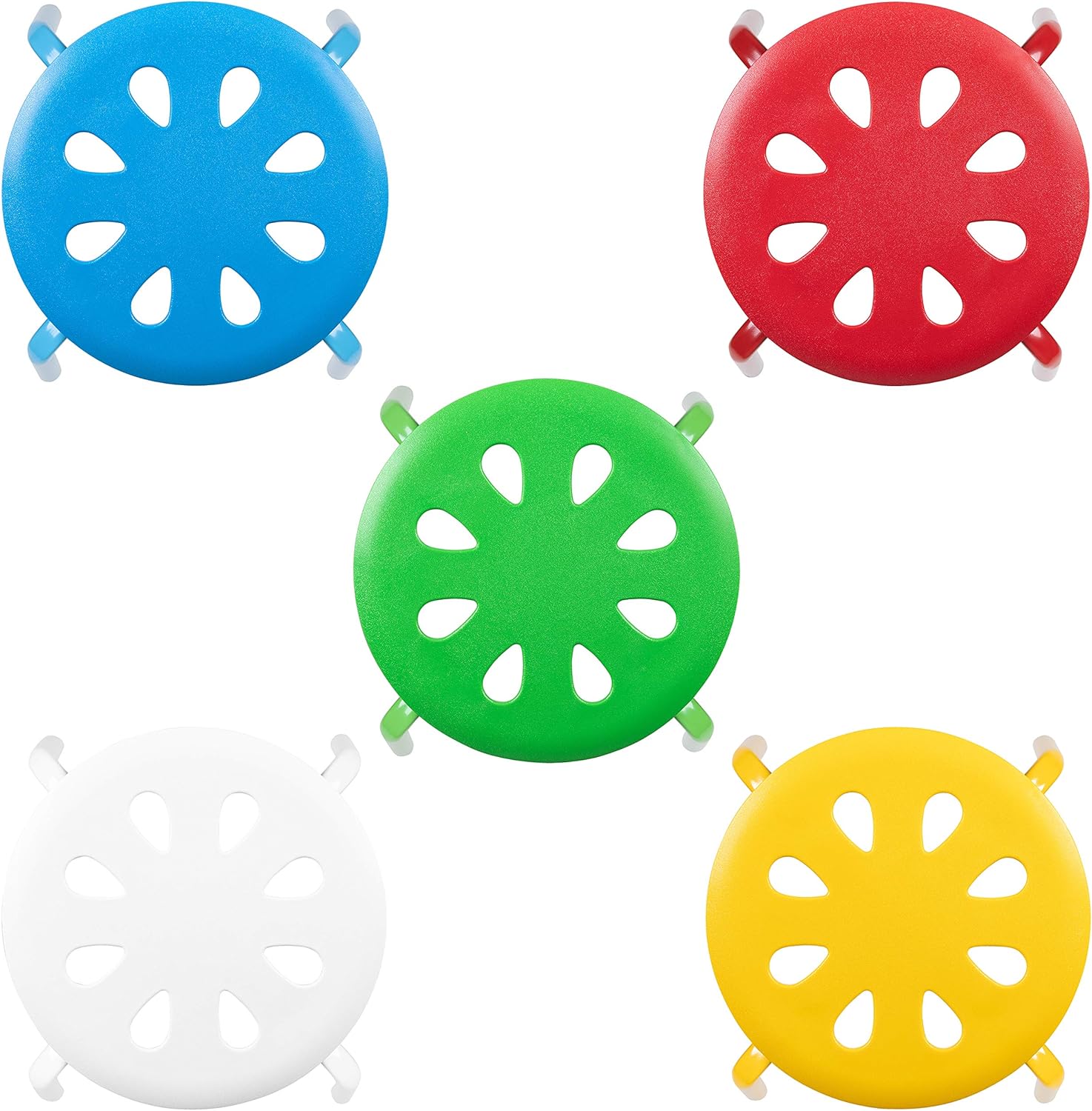 Modern 11.5" Assorted Color Stackable Steel Stools - Set of 5