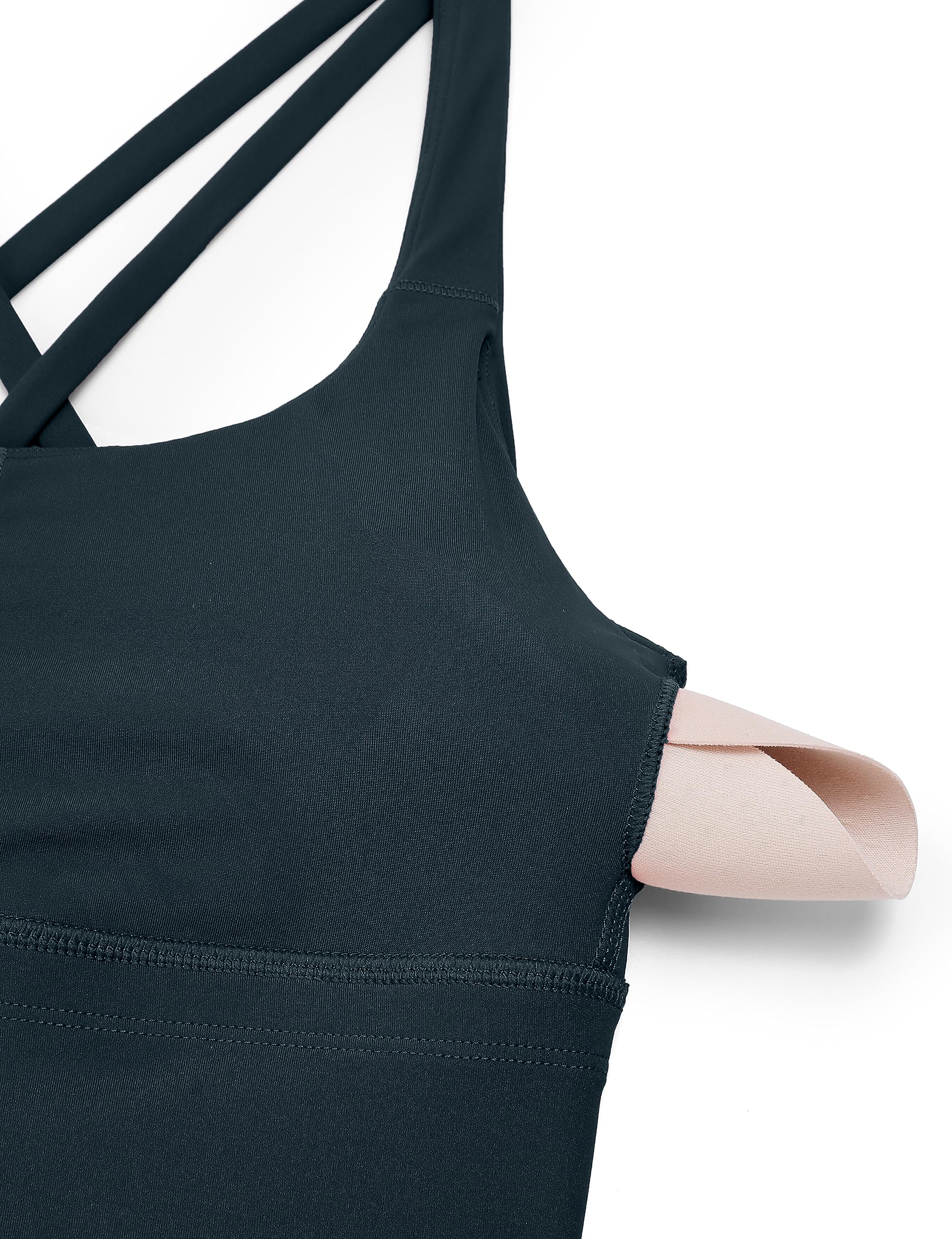 CRZ YOGA Mujer Tirantes Sujetadores Deportivos Sin Alambre Acolchado Entrenamiento Crop Camiseta Top
