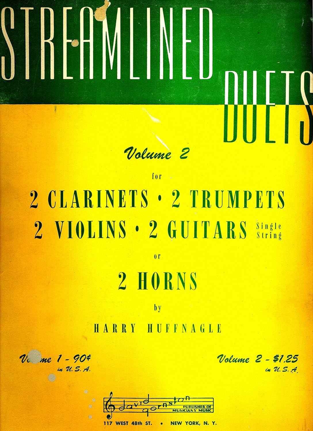 Streamlined Duets Volume 2 For 2 2 Trumpets, 2 Violins, 2 Guitars (Single String