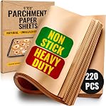 Quarter Sheet Pans 8x12 Inch Pack of 120 Parchment Paper Baking Sheets by Baker’s Signature | Precut Silicone Coated & Unbleached – Will Not Curl or Burn – Non-Toxic & Comes in Convenient Packaging