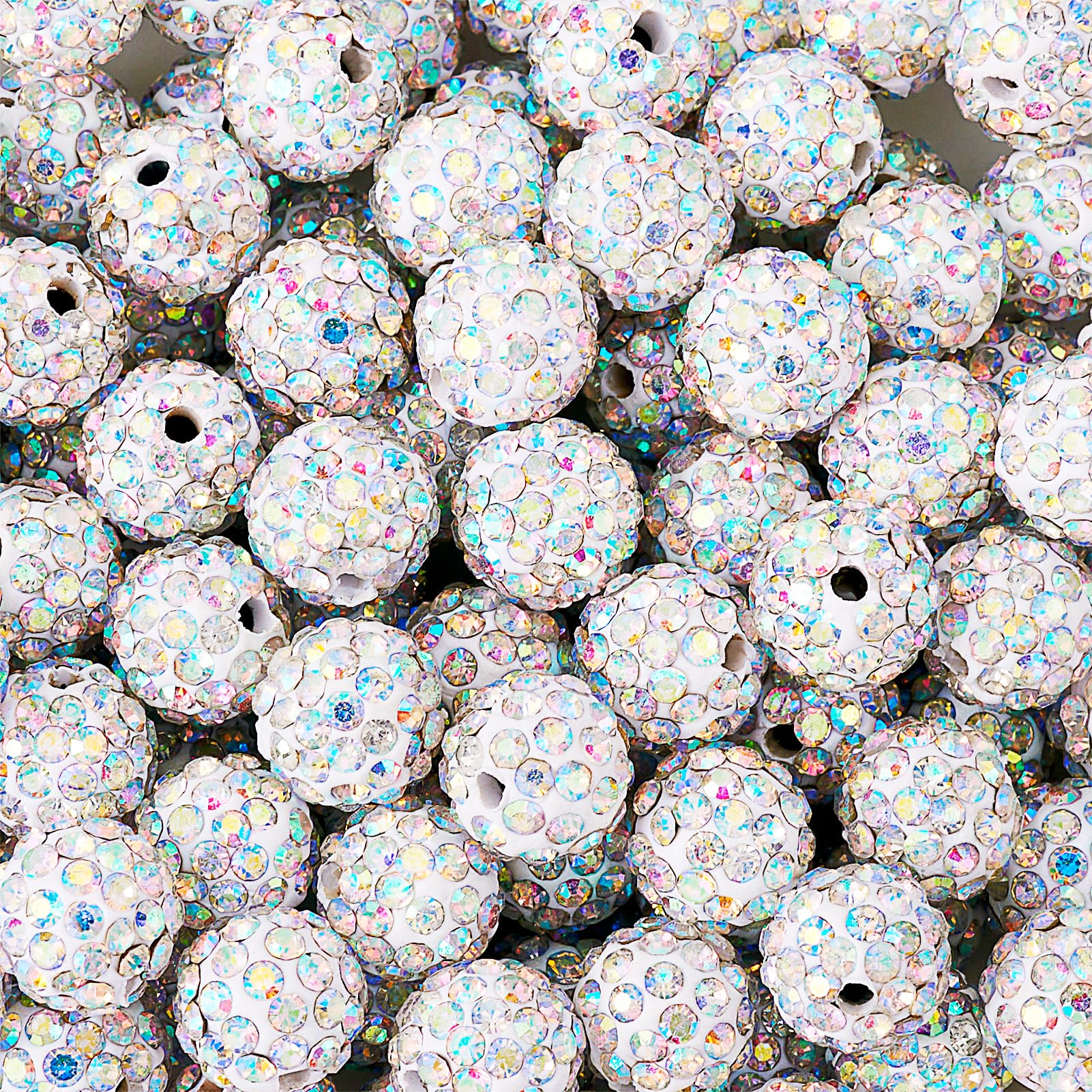 Perles en argile polymère pour fabrication de bijoux avec strass ronds de 10 mm
