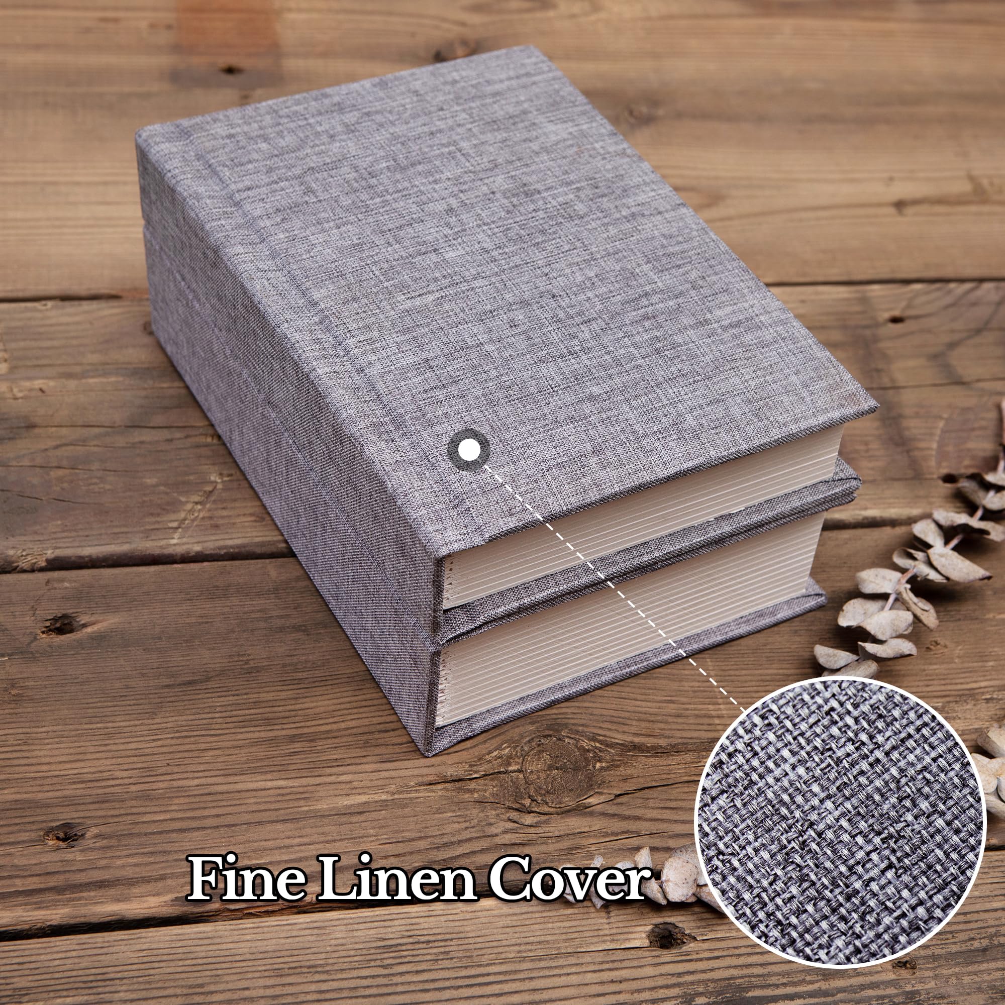 Pssoss Álbum de fotos pequeño de 10 x 15 cm con espacio para escribir, para 30 fotos, ideal para álbum temático de boda y álbum de fotos de bebé, color gris