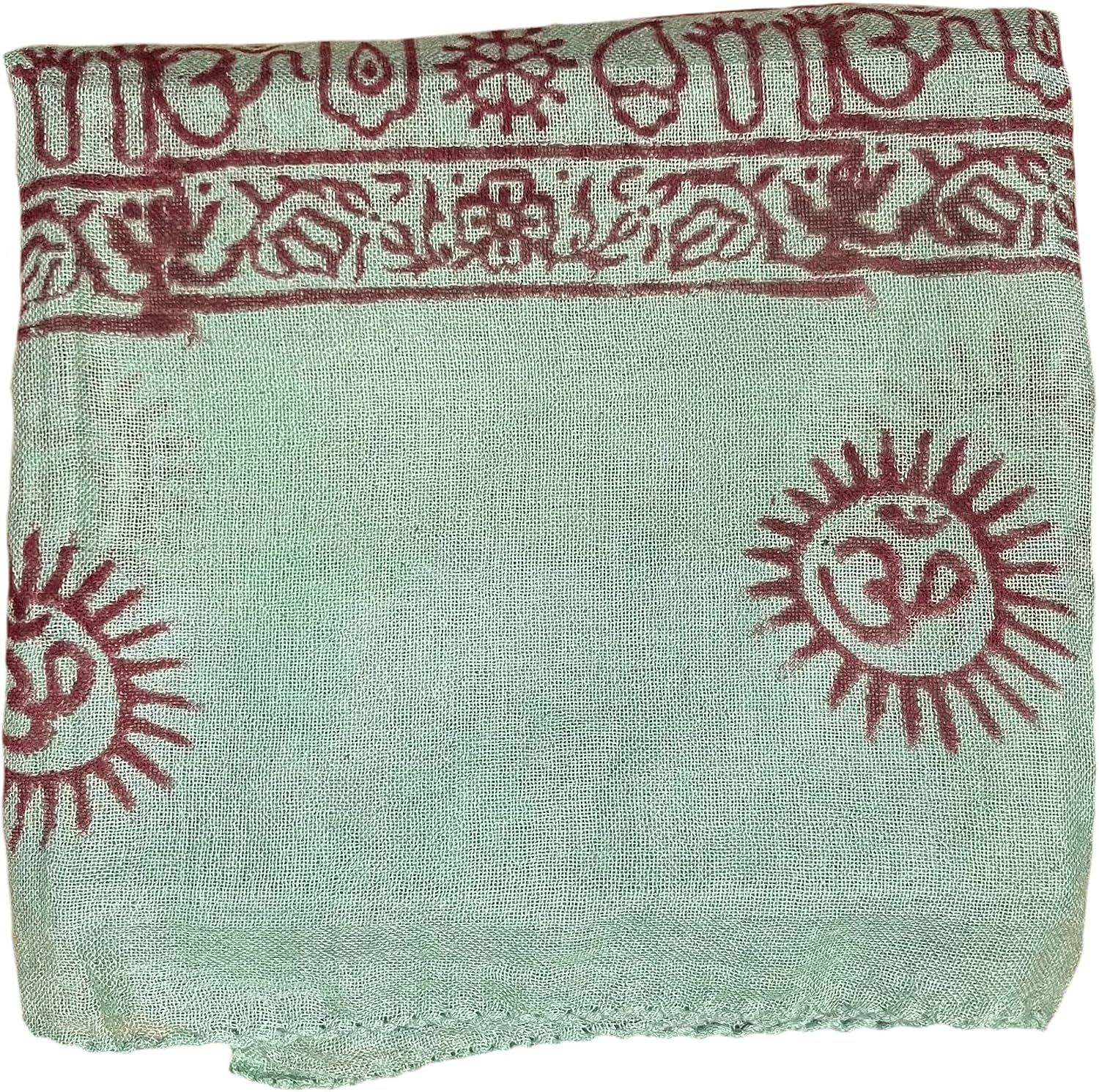 Genesis Imports Indian Om Mantra Hand Block Printed Scarf Prayer Shawl