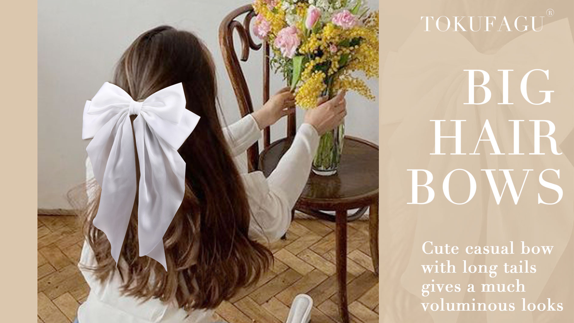 Amazon.com : 10 PCS Large Hair Ribbon Barrettes with Long Tails