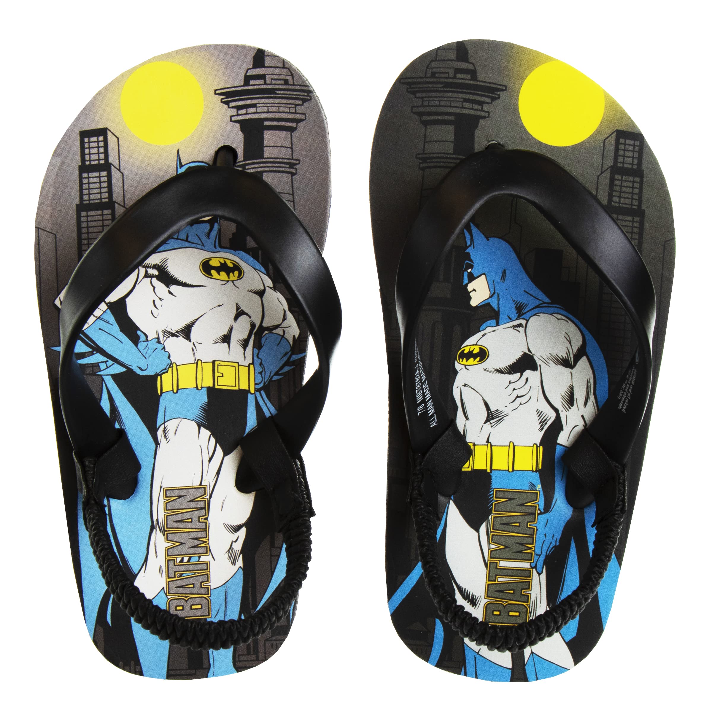 boys Boys Batman Flip Flops Sandals - Kids Water Shoes - Character Superhero Comics Outdoor