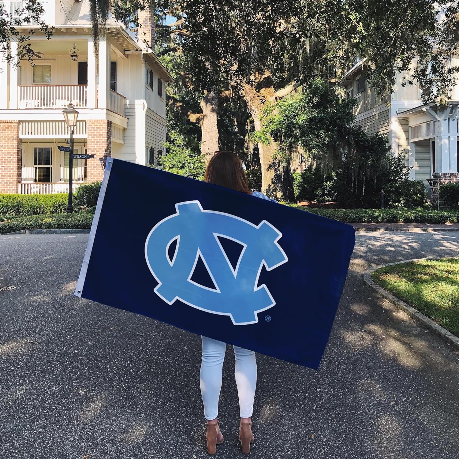Desert Cactus University of North Carolina UNC Flag - 3 x 5 Feet Heels Banner, Indoor/Outdoor Durable Fabric, 100% Polyester Design (Style Z)