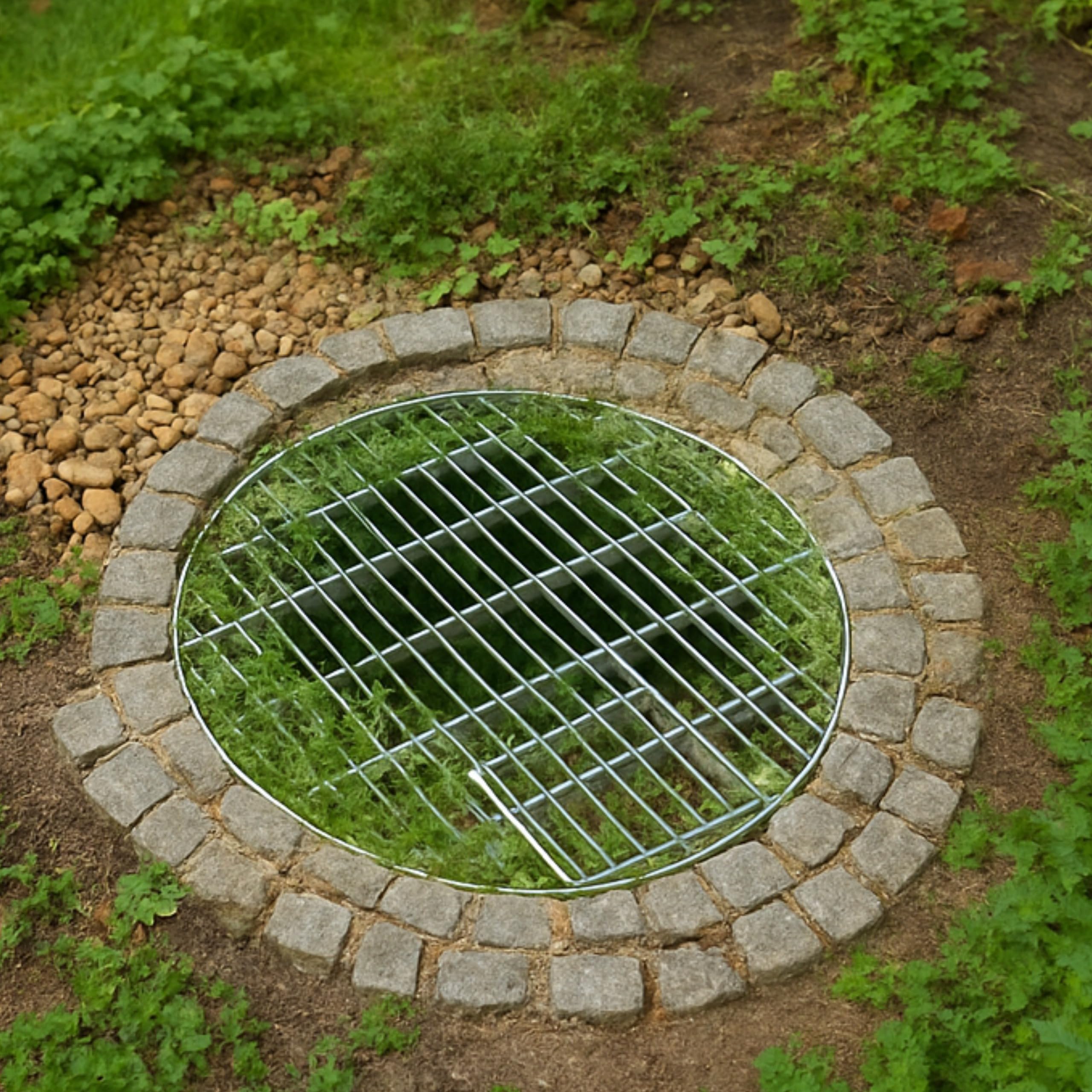Abdeckgitter rund verzinkt Ø125cm bis 250 kg für Wasserspiel Becken Springbrunnen