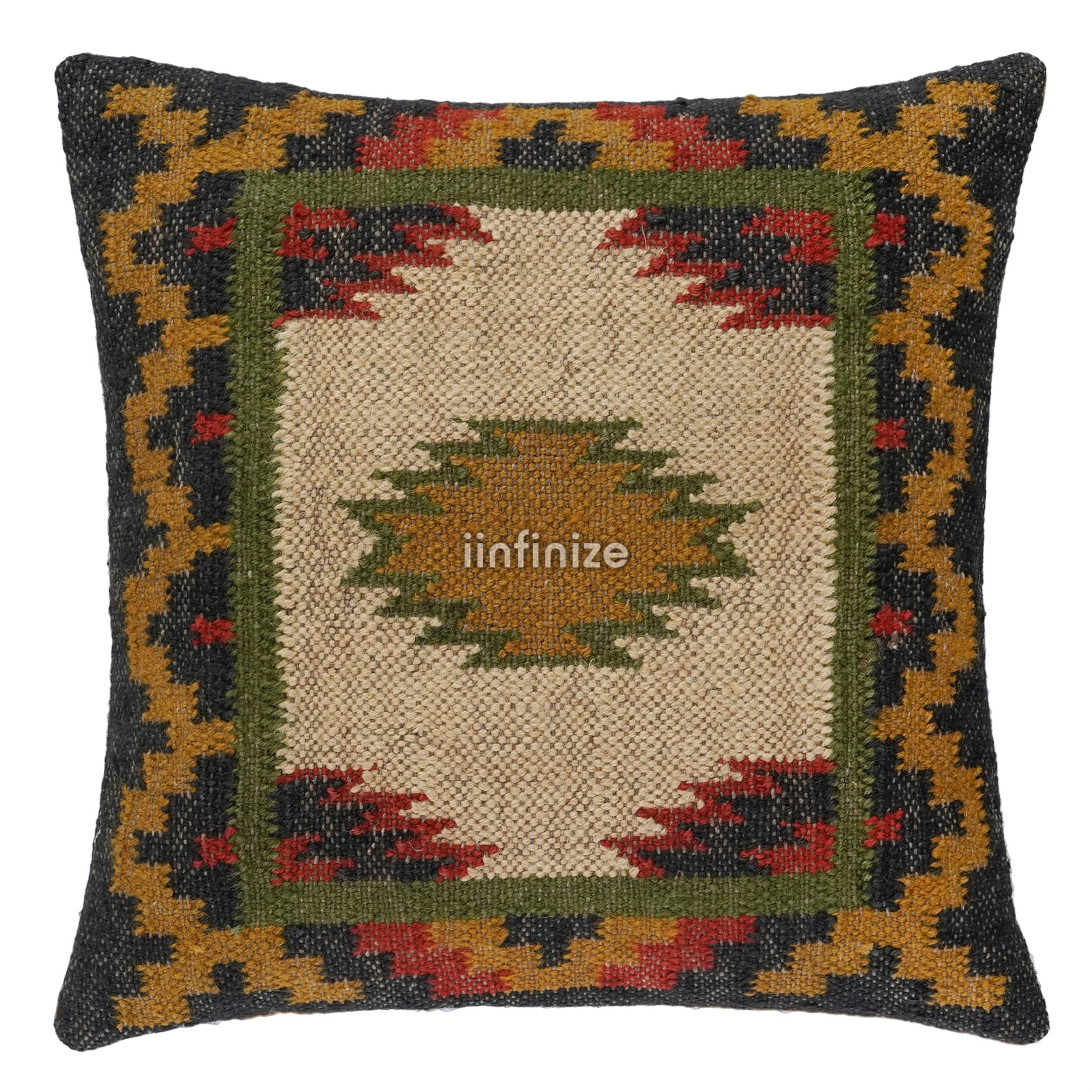 Coussin Kilim laine de jute 45,7 cm pour remplacer un salon fade et sans âme