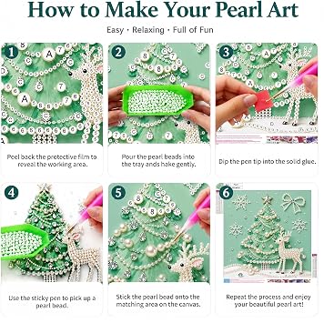 GXGLLPZBY 5D Christmas Tree Pearl Diamond Art Kits for Adults Beginners