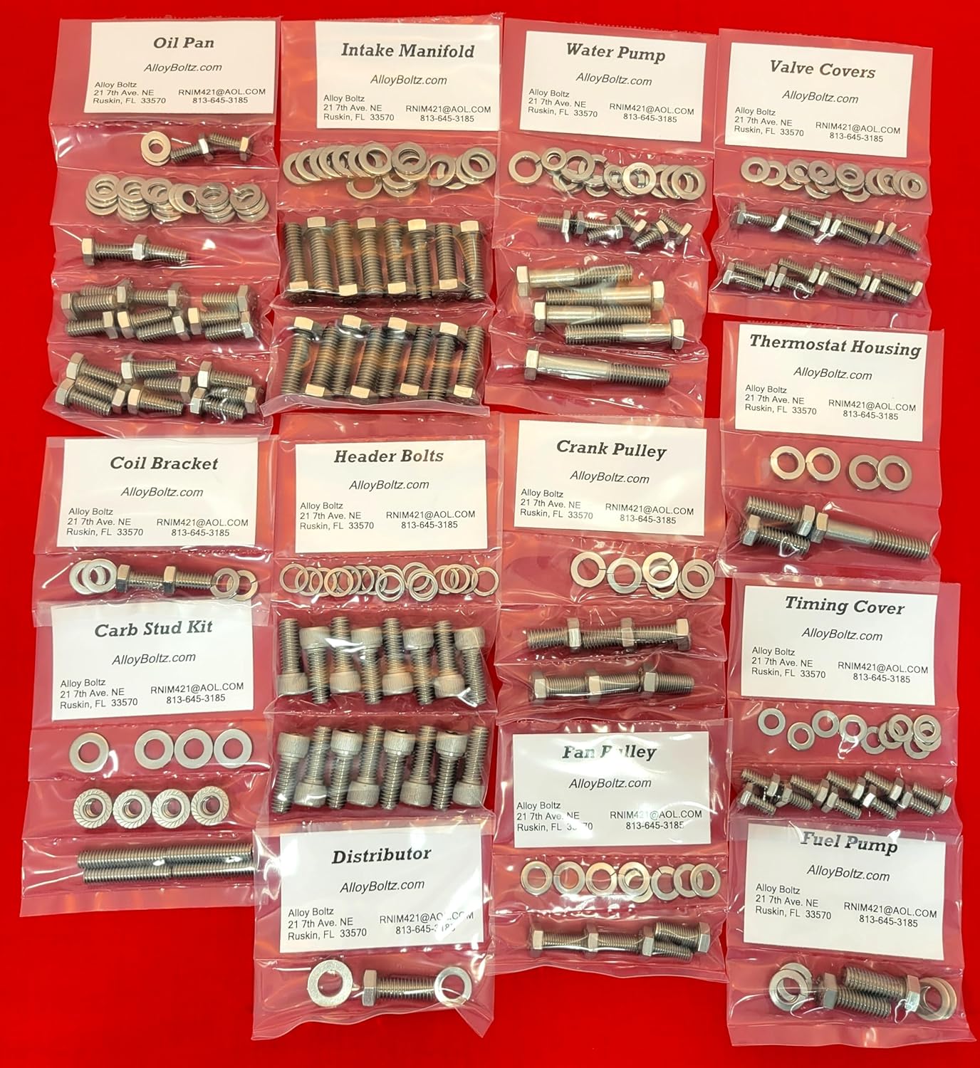 BIG BLOCK CHEVY BBC 396 400 427 454 STAINLESS STEEL ENGINE HEX BOLT KIT