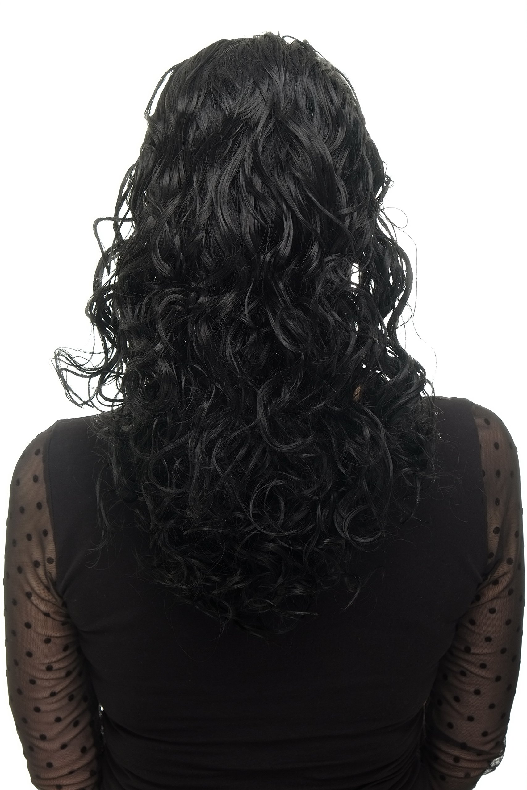 WIG ME UP NC002-1 Hairpiece Ponytail with 2 combs/clips & elastic draw string long full curls voluminous black 18inch - Image 3