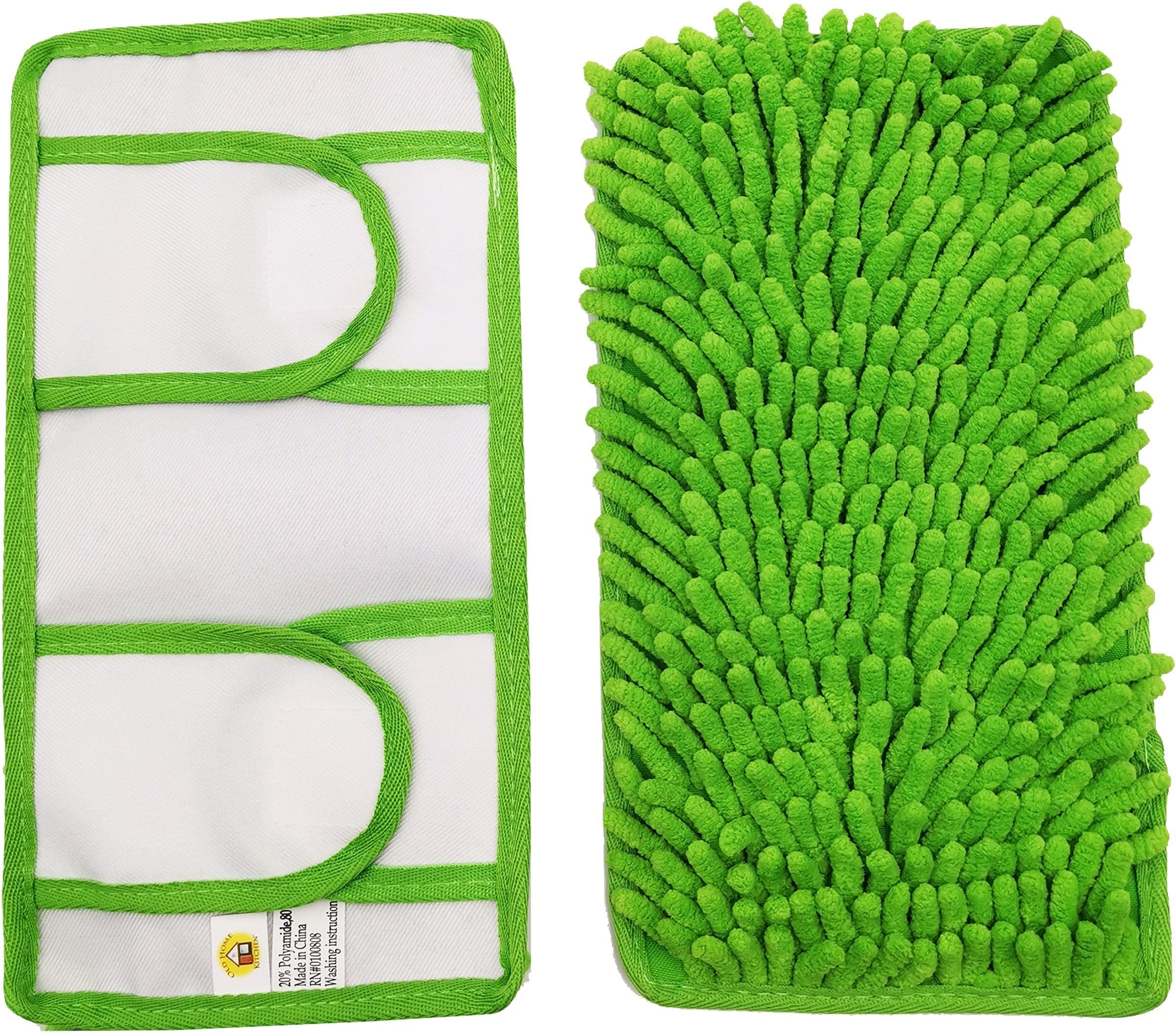 Reusable Chenille Mop Pads | Washable Microfiber Pads for Standard Mop Heads | Swiffer-Compatible Dry Mops for Dust, Pet Hair, and Spills | Replacement Set of 2