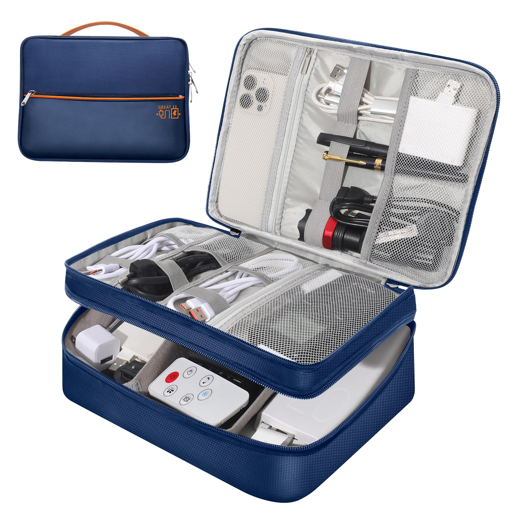 CILLA Electronic Organizer Travel Case, Travel Cord Organizer Case Portable Waterproof Cable Organizer Bag for Charger, Cord, USB, Power Bank,