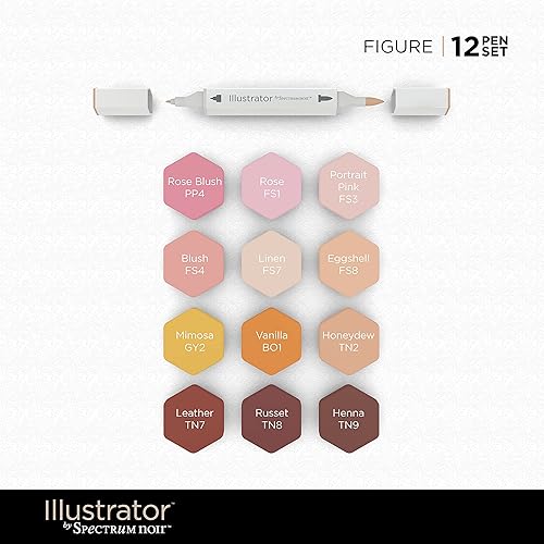 Miniatura 4 de Spectrum Noir Illustrator by Spectrum Noir - 12 marcadores de alcohol de punta doble para artistas, figura