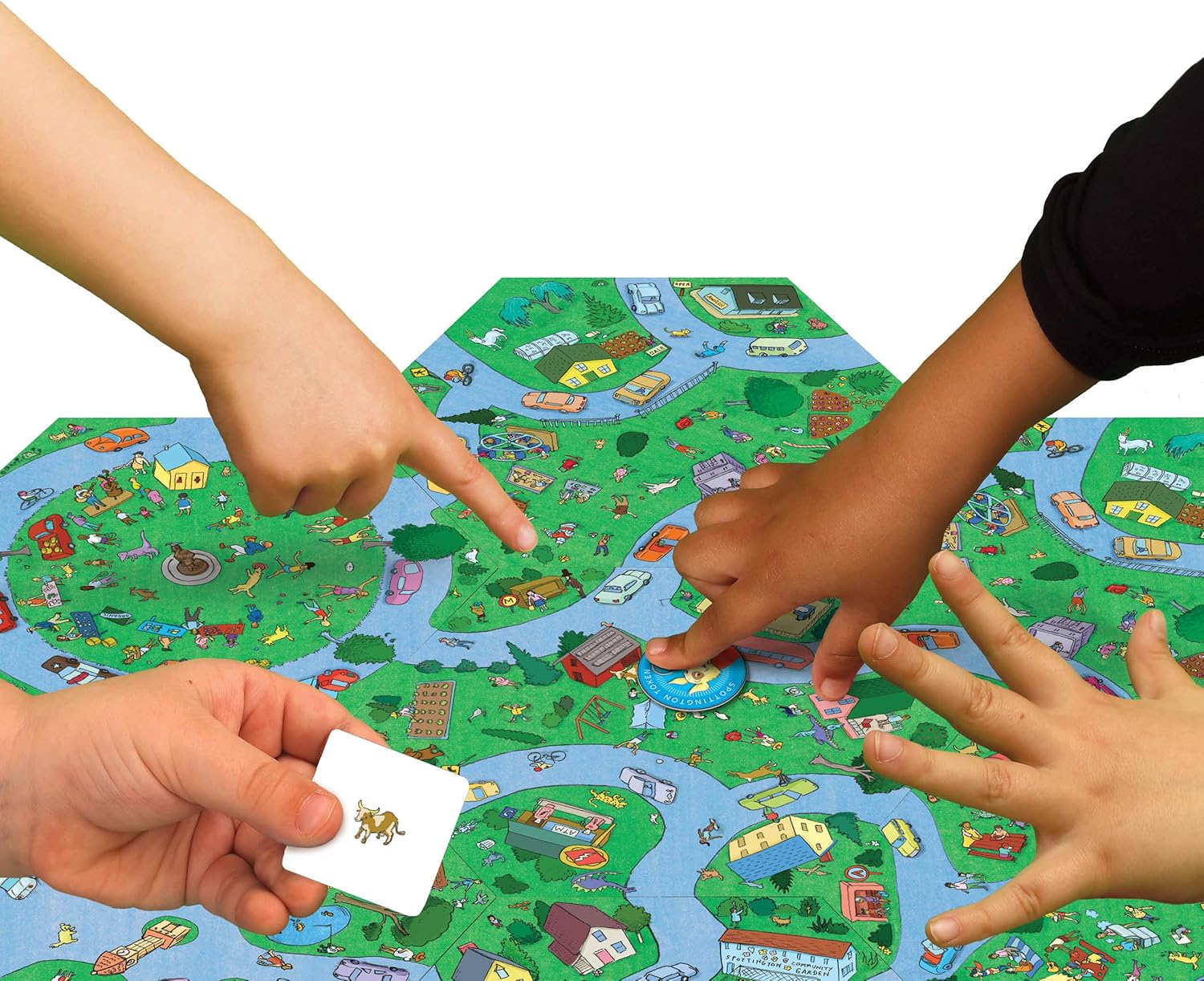 eeBoo: Spottington Board Game, Develops Observational Skills, Focus and Speed, Fast, Finding and Fun, for 1 to 6 Players, Perfect for Ages 5 and up