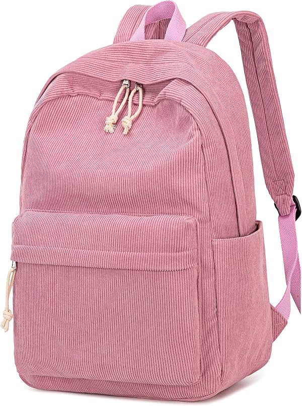 Mochila escolar BTOOP para adolescentes, de pana, grande, ligera, para laptop de 15.6 pulgadas, para niñas y mujeres, casual, preparatoria, universidad
