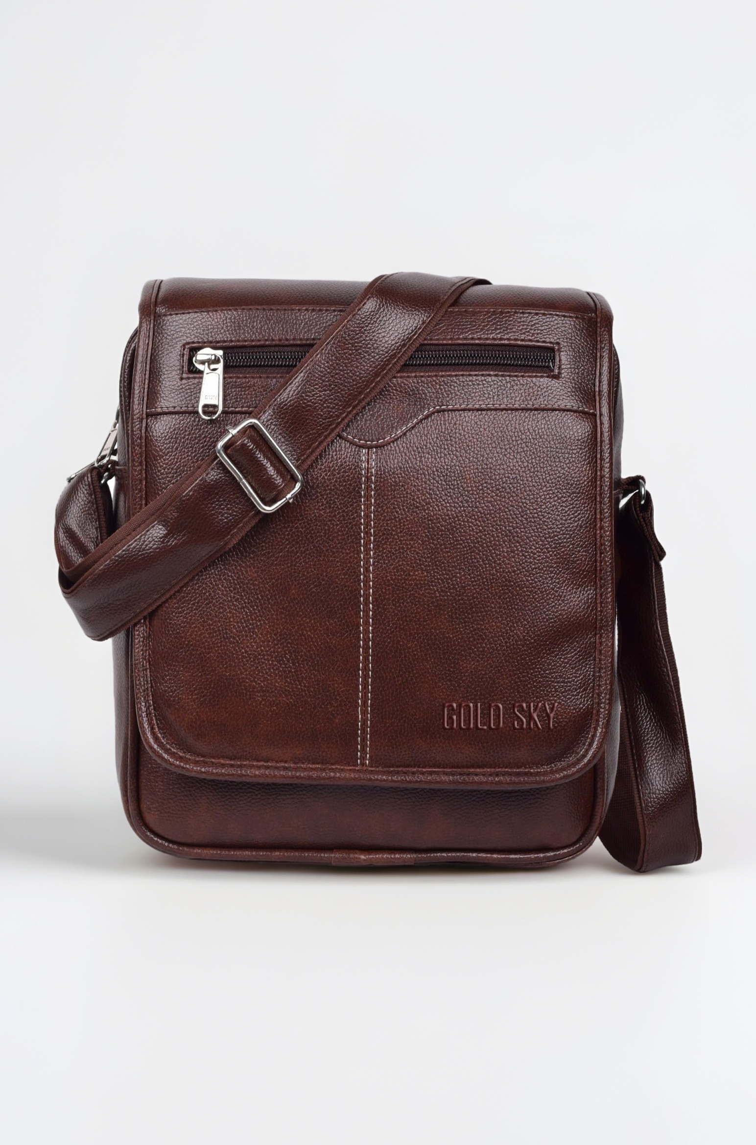 Shade Stylish PU Leather Sling Cross Body Travel Office Messenger One Side Shoulder Bag for Men