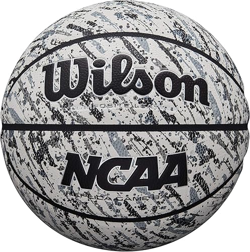 Wilson NCAA Replica Splatter Basketball - Tamaño 7 - 29.5 pulgadas, negroblanco