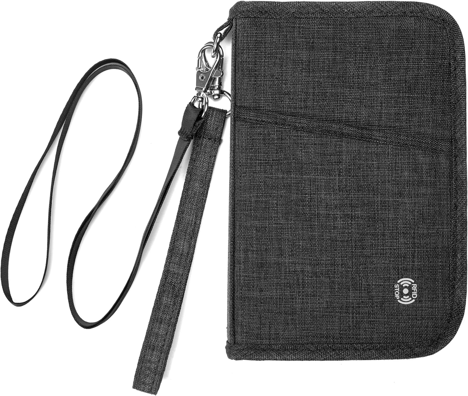 Passport Holder Neck Wallet Passport Wallet Case Travel Wallet with Removable Strap, Black