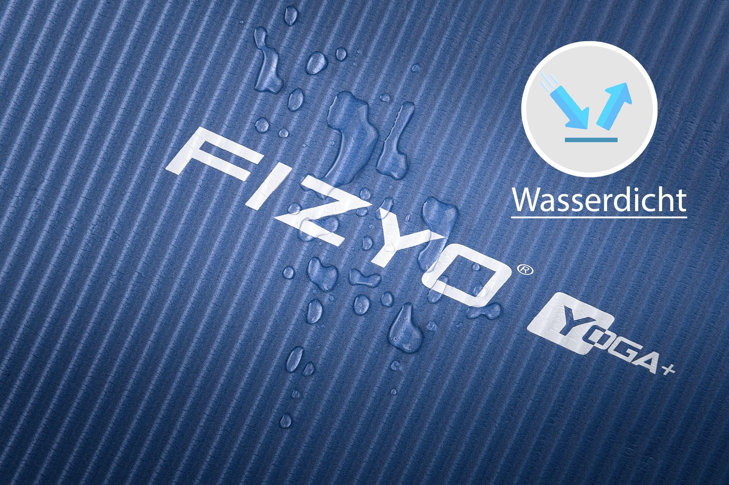 FIZYO - Tappetino da yoga, fitness, per yoga, allenamento, recupero e relax, in gomma sintetica, 183 x 61 x 1 cm (Blu, 183 x 61 cm)