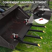 Vista 3 de YITAMOTOR Horquillas de Escombros con Abrazadera para Cucharón de 48", Horquilla de Palé de Servicio Pesado con Capacidad de 2500 lbs Compatible