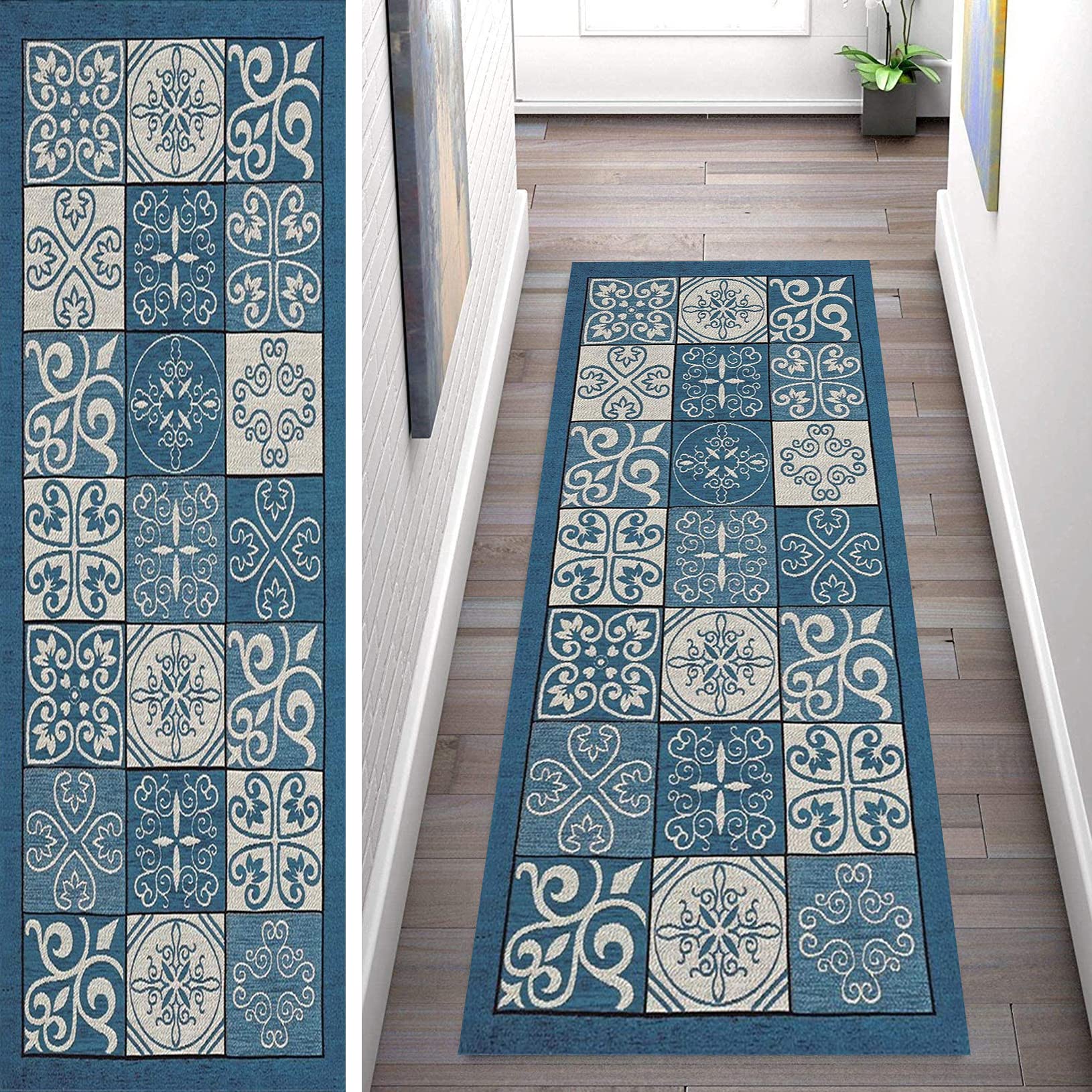 Tappeto da Cucina 70x110cm Passatoia Cucina Antiscivolo, Lavabile Tappeti Runner Migliore qualità Terra Non Piega per Ingresso, corridoio, TappetoDivertente, E