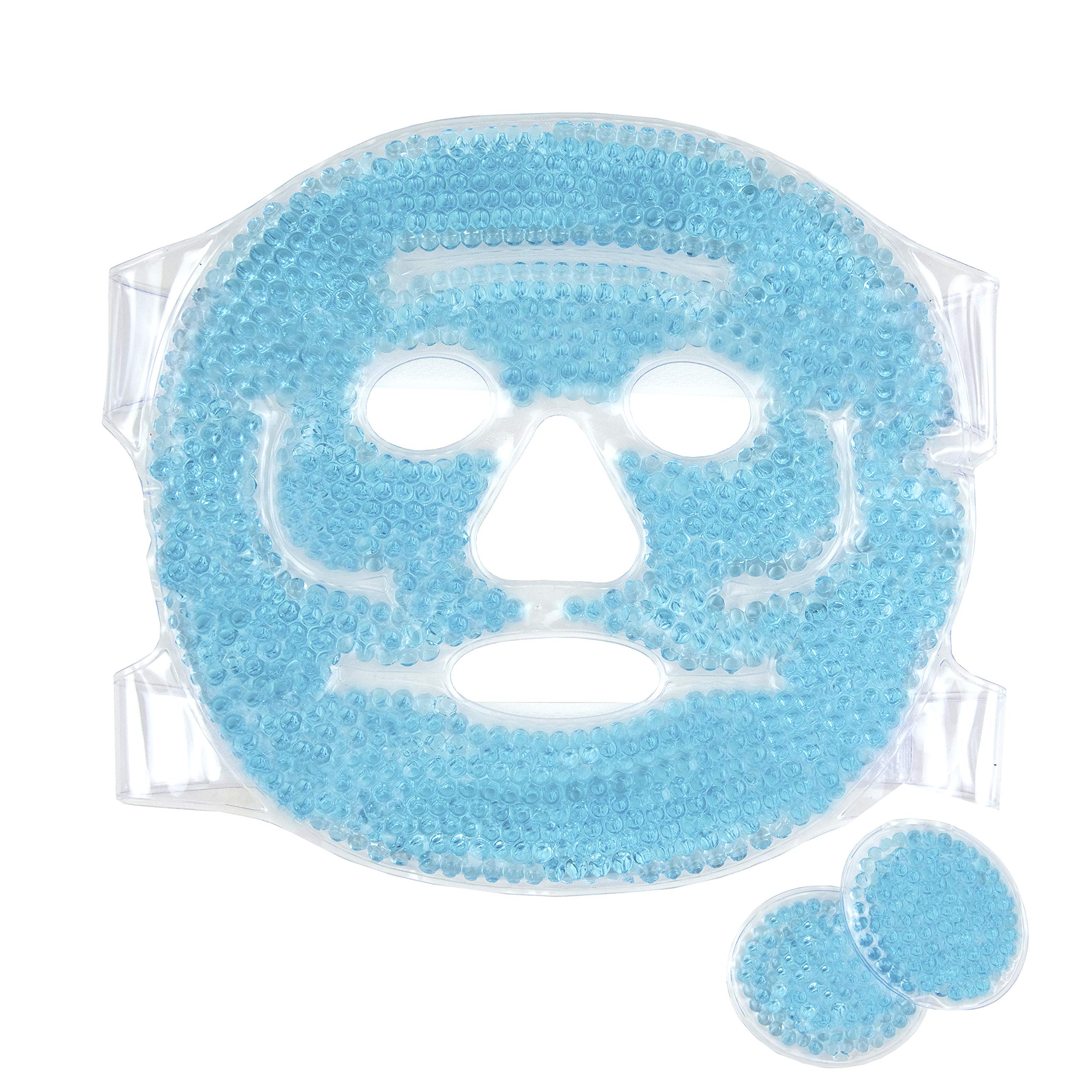 Cooling face mask & Eye Pads - Cool Gel Face Pack - Hot/Cold Therapy Sinusitis Treatment - Soothing Ice Relaxation Decongestant - Migraine | Inflammation | Puffy Eyes | Headache | Hangover | Dry Eyes