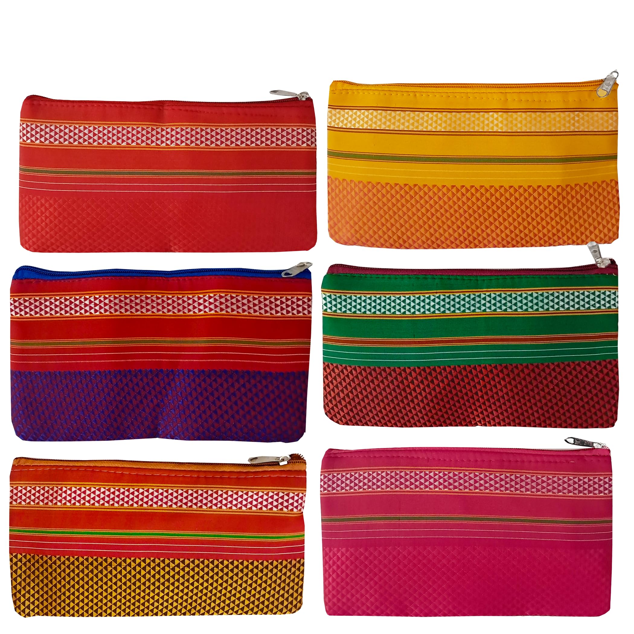 Purses for Women Return Gifts for Wedding Festivals Pooja Haldi Kitty Party | Traditional Hand Purse Ladies with Zip | Embroidery Wallet Purse for Women Return Gift for Ladies (6 Pieces)