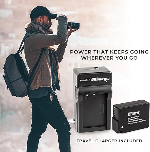 Miniatura 6 de Ultimaxx Cargador de viaje ACDC para el hogar y viaje con batería BLC12 para Panasonic Lumix DC-FZ1000 II DC-G95 DMC-G85 DMC-GH2 DMC-G5 DMC-G6