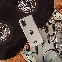 Vista 5 de Pegatinas de metal para fundas de teléfonos celulares. Juego de 2 calcomanías doradas de mal de ojo y hamsa, reutilizables y extraíbles. No deja