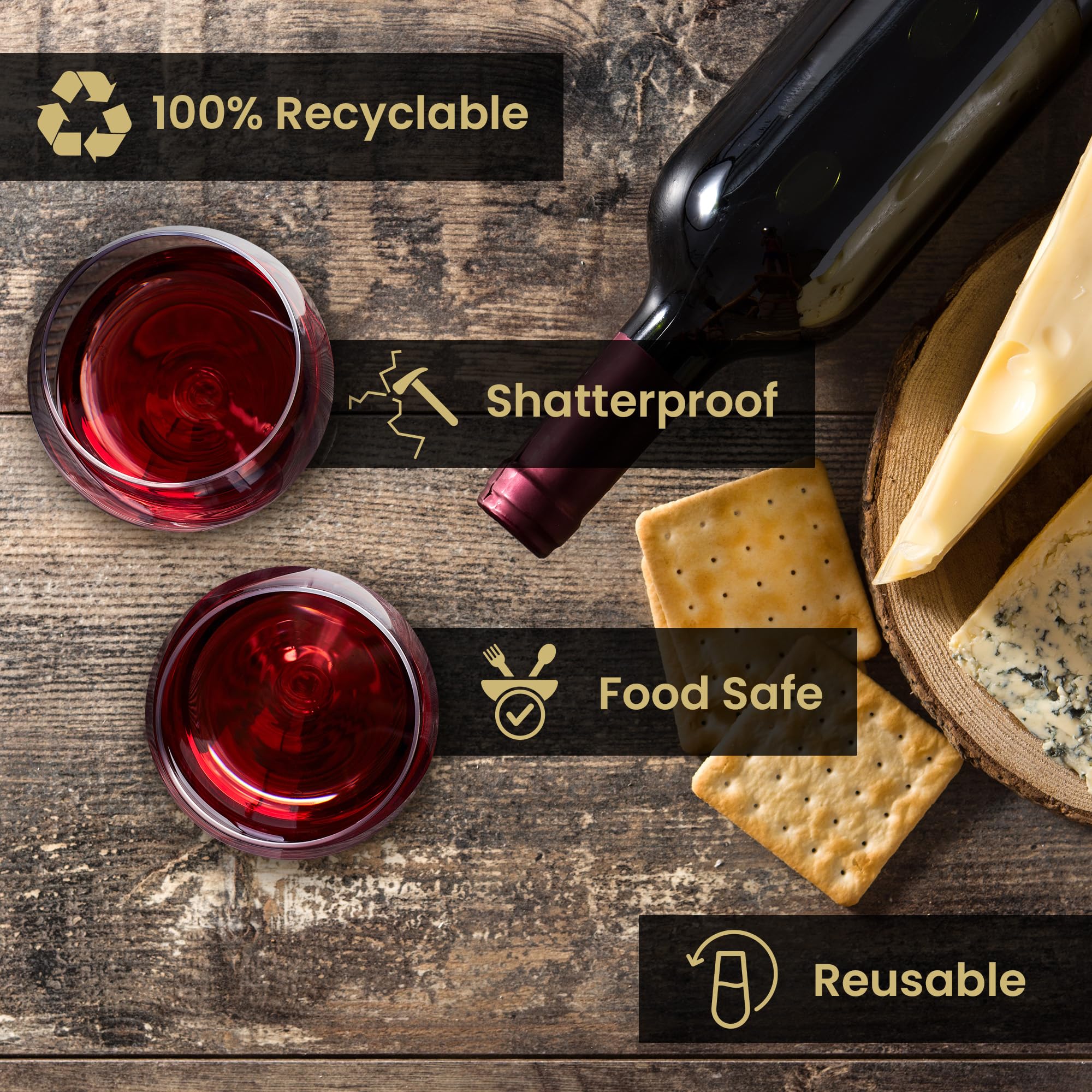 Reli. Disposable Wine Glasses (48 Pack, 12oz) | Clear — Amazon image 5